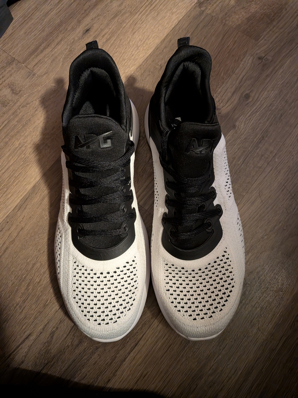 Women’s Black & White Knit Athletic Sneakers
